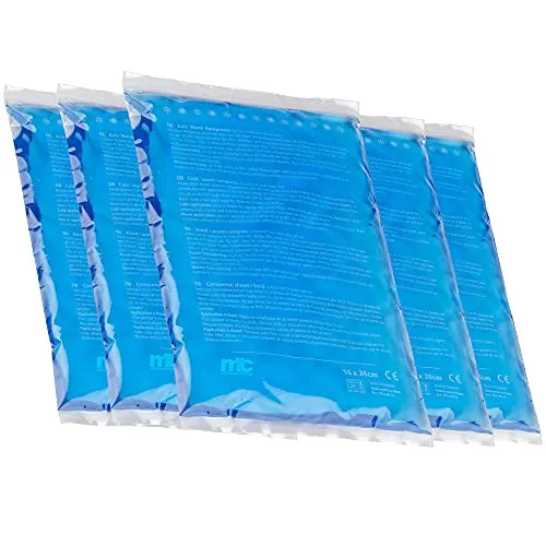 Medicalcorner24 Kalt Warm Kompressen Kühlkompresse Kühlkissen Eispack Gelkissen, 16cm x 26cm, 5 Stück