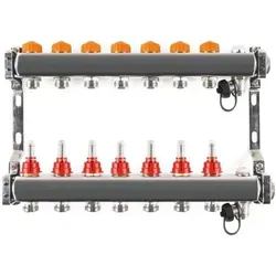 Fach Heizkreisverteiler Edelstahl Hydraulischer Abgleich 7 - Edelstahl Heizkreisverteiler für Fußbodenheizungen, optimiert für hydraulischen Abgleich und effiziente Wärmeverteilung in Ihrem Zuhause.