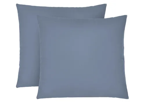 Biberna Kissenbezug Mittelblau 40 x 40 cm 2 Stück Feinjersey 100% Baumwolle
