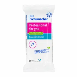 Dr. Schumacher Professional Händedesinfektionstücher - Haut- & Wunddesinfektion, alkoholfreie Tücher mit breitem Wirkspektrum, ideal für die hygienische Händedesinfektion unterwegs, wirksam gegen Coronaviren in nur 30 Sekunden.