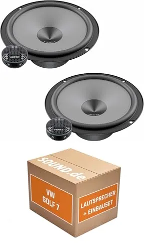 Lautsprecher Boxen Einbaupaket für Hertz K 165 KIT kompatibel mit VW Golf VII vorne | 2X Tief-Mitteltöner 2X Hochtöner