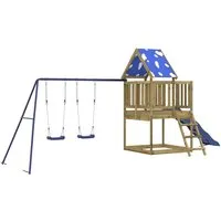 vidaXL Spielturm aus imprägniertem Kiefernholz - Bieten Sie Ihren Kindern mit diesem stabilen Spielturm aus Kiefernholz einen aufregenden Abenteuerplatz im Garten. Inklusive Wellenrutsche und Schaukeln für unendlichen Spielspaß!