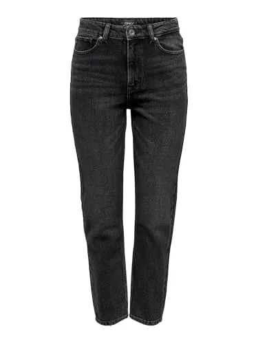 ONLY Damen Onlemily Life Hw STR ANK DNM Nas997 Jeans - Stylische High Waist Jeans für Frauen, Straight Fit mit weichem, elastischem Material und klassischem 5-Pocket-Style - ideal für jeden Anlass.