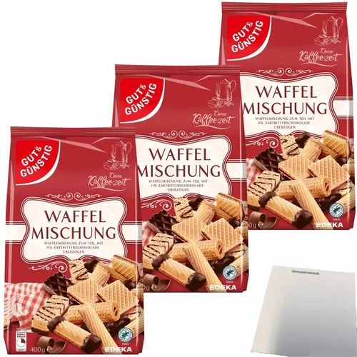 Gut&Günstig Waffelmischung Gebäck 3er Pack 3x400g Packung usy Block