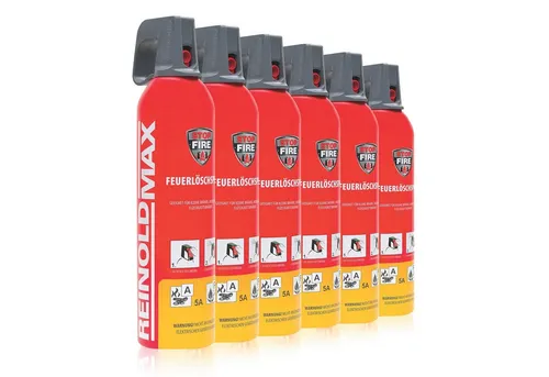 Waidmeister Feuerlöschspray Premium Feuerlöschspray – 750ml – Stopfire – Autofeuerlöscher, (6-St) Feuerlöschspray Fettbrandlöscher Brandklasse A F Löscher