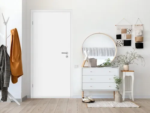 Mosel Türen Weiß RAL 9010 Wohnungseingangstür CPL Vollspanplatte - Robuste CPL Wohnungseingangstür in Weiß RAL 9010, ideal für den Einbau zwischen Wohnung und Treppenhaus. Schallschutzklasse 1 und pflegeleichte Oberfläche garantieren Langlebigkeit und Zuverlässigkeit.