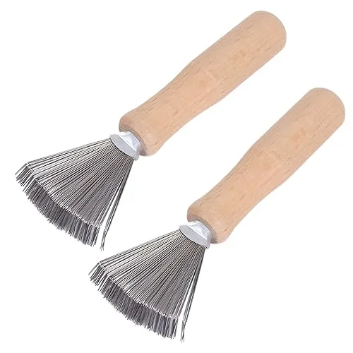 qingmeng Bürstenreiniger, 2 Stück Haarbürstenreiniger, Bürstenreiniger Haarbürste, Kamm Reinigungsbürste Mini Haarbürsten Entferner zum Entfernen Haaren von Bürsten Kämmen Badematten Teppichen