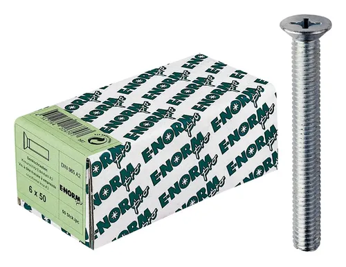 E-NORMpro Senkkopfschraube DIN 965 Edelstahl A2 Kreuzschlitz H M6 x... 25 Stück