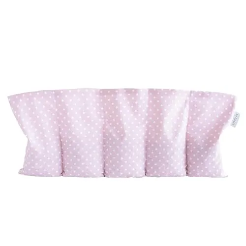 LOOLAY Kirschkernkissen Mikrowelle 50x20 cm – Wärmekissen Bio Baumwolle – Kirschkern Kissen mit 5 Kammern – Ideal bei Muskelverspannungen und Menstruationsbeschwerden (pünktchen rosa)