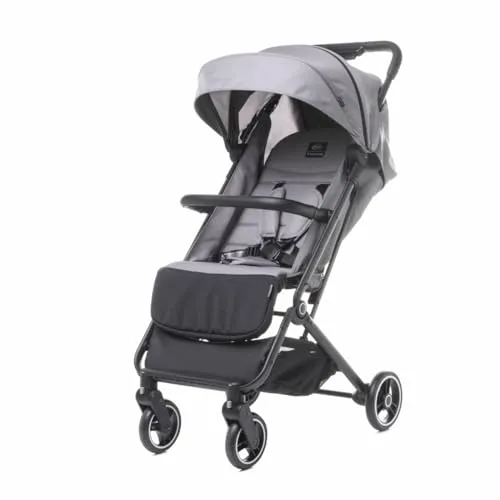 Twizzy XXIII 4BABY ultraleicht, kompakt, touristisch Buggy Kinderwagen bis 22 kg verstellbare, Rückenlehne, Fußstütze Beinwärmer, usammenklappbar (Grau)