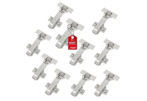 SO-TECH® Türbeschlag SMOOTH Topfband T52 Scharnier Eckanschlag Komplettset (10 St), 10er Set Standard gedämpft mit Kreuzplatte