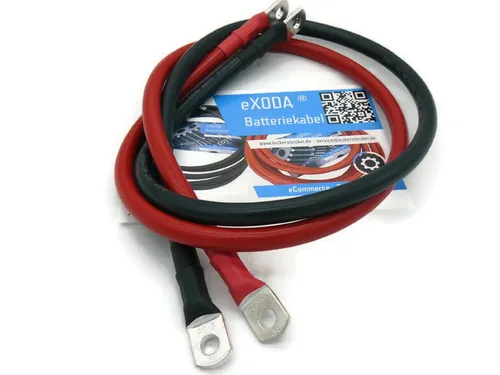 eXODA Kabel Set 35 mm2 - 75cm Batteriekabel - Sonstige Elektroinstallationsartikel, hitzebeständig bis 70° und hochleitfähig, ideal für Auto, Wohnmobil, Solar und mehr.