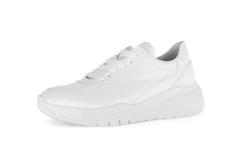 Gabor Shoes Sneaker - Weiß Glattleder 37.5 - Sneaker aus hochwertigem Glattleder, ideal für Komfort und Stil mit Wechselfußbett für individuelle Einlagen.