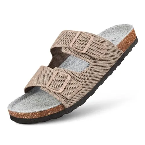 Giesswein Herren Hausschuhe MERINO SLIDES, beige (sandmele), Gr. 41 - Pantoletten aus hochwertiger Wolle, mit weicher Innenausstattung für optimalen Komfort und Wärme, ideal für den Alltag.