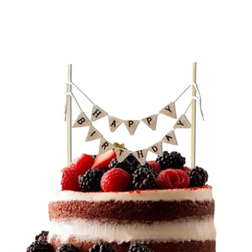 Cake Topper Banner Kuchen,Topper Bunting Set Happy Birthday Tortendeko,Wimpelketten Geburtstag Hochzeiten Partydekorationen,für Kuchen Dekoration - Mehrfarbig