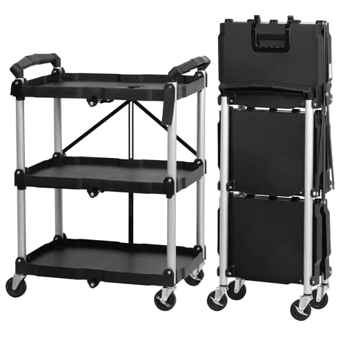 Mahlzeit Faltbarer Servierwagen mit Rollen von Mahlzeit