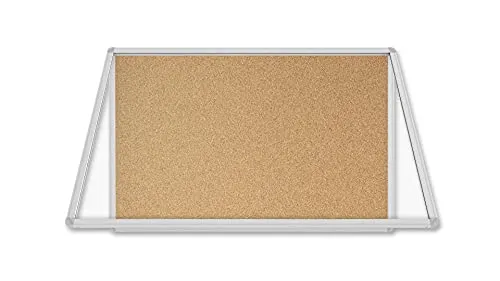 ALLboards Kork-Schaukasten mit Aluminiumrahmen 90x60cm, Kork-Kasten Kork-Informationstafel Kork Acrylglas