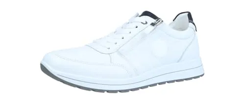 ara Herren Matteo Sneaker - Weiß/Blau, 44 EU Weit - Herren-Sneaker mit Wechselfußbett und High Soft-Technologie für optimalen Tragekomfort den ganzen Tag.