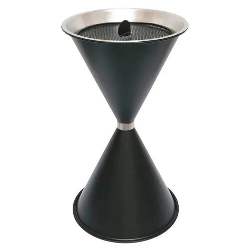 SZ Metall 29715 Standaschenbecher schwarz - Aschenbecher aus robustem Stahlblech, mit herausnehmbarem Sieb für einfache Reinigung und ideal für den Außenbereich. Höhe: 71 cm, Durchmesser: 40 cm.