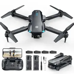 HolyStone Faltbare Drohne mit 1080P Kamera für Anfänger - Schwarz - Faltbare Drohne mit 1080P Kamera, ideal für Anfänger. Mit einfachem Flugmodus, stabiler Steuerung und zwei Akkus für verlängerte Flugzeiten. Perfekt für spannende Luftaufnahmen und spielerisches Lernen.