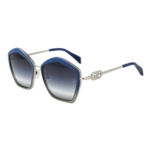 Ana Hickmann Sonnenbrille AH3284 C02 56 Damen - Stilvolle UV-Schutzbrille - Moderne Damen-Sonnenbrille in Blau mit 100% UVA & UVB-Schutz. Geometrisches Design und komfortable Passform für perfekten Tragekomfort. Ideal für sonnige Tage!