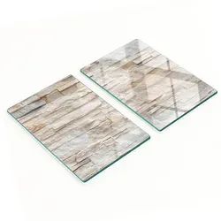 Küchenservierbretter Aus Glas Mit Backsteinmuster, 2 X 40 X 52 Cm