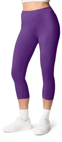 Ladeheid Leggings Damen 3/4 Capri Hose aus Baumwolle LA40-132 (1-tlg) elastischer Bund