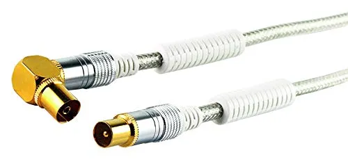 Schwaiger Winkelantennenkabel mit Ferritkern (110dB 1,5 m)