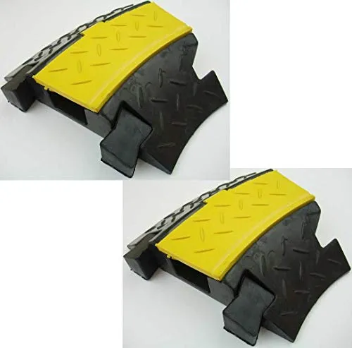 Kanal Kabelbrücke PRO / 30° Bogen/Endstücke/Schlauchbrücke Kabelkanal Kabelmatte für PKW & LKW (2 Bögen) 1