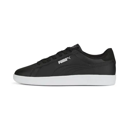 Puma Smash 3.0 L Unisex Sneaker - Puma Black, 44 EU - Herren-Sneaker mit Schnürung für optimale Passgenauigkeit und komfortablem, vollständig vernähtem Schuhkragen für besten Halt.