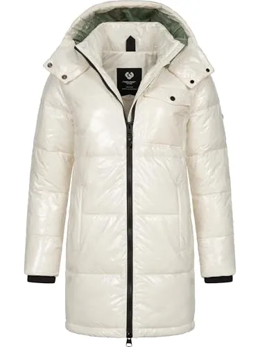 Ragwear Damenmantel Roobie Long in Weiß, EU L - Funktionsjacken - Stilvoller Wintermantel mit nachhaltigem Design, perfekt für kalte Tage und umweltbewusste Modebewusste.