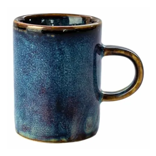 Verlo DEEP BLUE Espressotasse 90 ml, Mikrowelle und Spülmaschinegeeignet Porzellan, Blaue Porzellantasse, handgefertigt