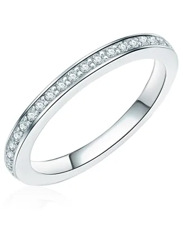 Rafaela Donata Damen-Ring 925 Sterling Silber mit Zirkonia - Eleganter Memoire-Ring aus 925 Sterling Silber, mit funkelnden Zirkonia – ideal als Geschenk in einer schicken Schmuckbox.