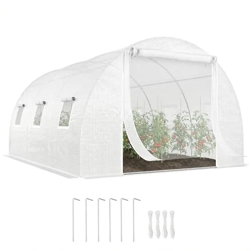 Outsunny Foliengewächshaus 4x3x2m – Winterfest und Stabil von Outsunny