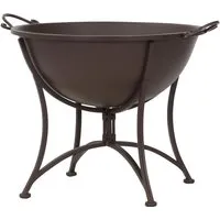 Siena Garden Feuerschale Antik, 64,5x53,5x48,5cm - Grills, pulverbeschichtete Metallfeuerschale mit klappbarem Fuß für einfache Lagerung und rustikalen Charme im Garten.