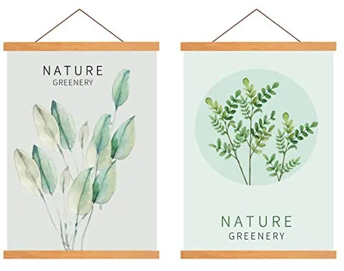 Radezon A3 Posterleiste Posterschiene Poster, Magnet Magnetische Holz Poster Aufhänger Halter Rahmen Leisten Bild Bilder Bilderleiste Bilderrahmen 30x40 30x45(30cm, Teakholz, 2 Packungen)