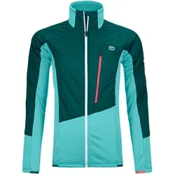 Ortovox Westalpen Swisswool Hybrid Damen Outdoorjacke - Türkis - S - Funktionsjacke mit Swisswool-Technologie für optimale Wärmeisolierung und Atmungsaktivität, ideal für Outdoor-Abenteuer.