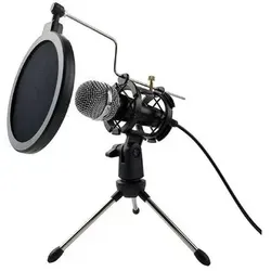 Gaming Microphone Set mit Stand und Popfilter - Mikrofone für Gamer, perfekt für klare Sprachübertragung und Streaming, inklusive Stativ und Shockmount für optimale Stabilität.