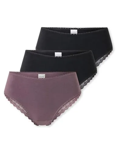 Schiesser Brasilslip Modern Multipacks (3er Pack) - Funktionsunterwäsche mit femininen Spitzenbändern, atmungsaktiv und elastisch für optimalen Komfort im Alltag.