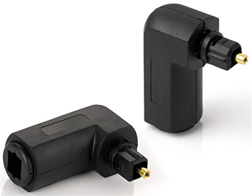 POPPSTAR Toslink Winkelstecker 90° gewinkelt (Buchse auf Stecker), S/PDIF, 2 Stück