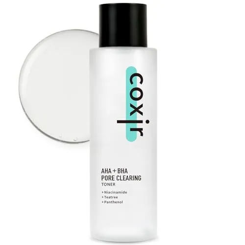 COXIR AHA+BHA Clearning Toner (150ml, 5,07 fl.oz.) |Vulkanwasser basierter Toner | für Öl Balance im Gesicht | Porenminimierer |
