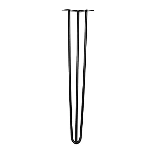 Steelboxx Tischbein Hairpin Legs - 4er Set Haarnadelbeine in Schwarz - Tischbeine aus robustem Stahl, ideal für einen eleganten Look. Inklusive Bodenschoner und Schrauben, wählbare Höhen für individuelle Möbelgestaltung.