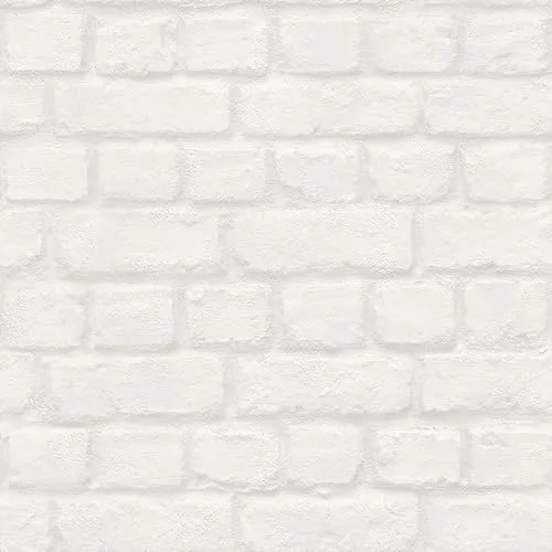 Rasch Tapete 201710 Papiertapete in Weiß mit Steinoptik - 10,05m x 0,53m (LxB)