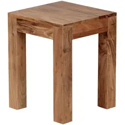Wohnling Beistelltisch WL1.589 aus Massivholz - Ablagetisch im Landhausstil, aus robustem Akazienholz gefertigt und ideal für gemütliche Wohnräume. Mit 1 Ablageboden und einer maximalen Belastbarkeit von 30 kg.