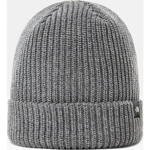 The North Face TNF Fisherman Beanie medium grey heather - Mützen für den Laufsport, aus 100% recyceltem Polyester für umweltbewussten Komfort und optimalen Schutz vor Kälte.