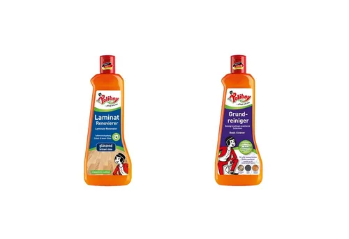 Poliboy Laminat Renovierer + Grundreiniger - 2x 500ml für strahlende Laminatböden - Bodenreiniger-Set für die Auffrischung von Laminatböden, überdeckt kleine Kratzer und bringt die alte Farbe zurück. Ideal für Auszug und Umgestaltung!