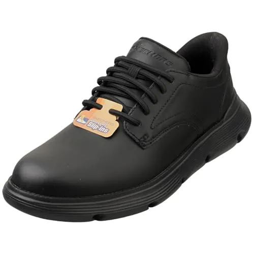 Skechers Herren Slip-Ins Garza Duran Schwarz - 46 EU - Sneaker für Herren, ideal für den täglichen Komfort mit einer bequemen Innensohle und einem modernen Design - perfekt für Berufskleidung und Freizeit.
