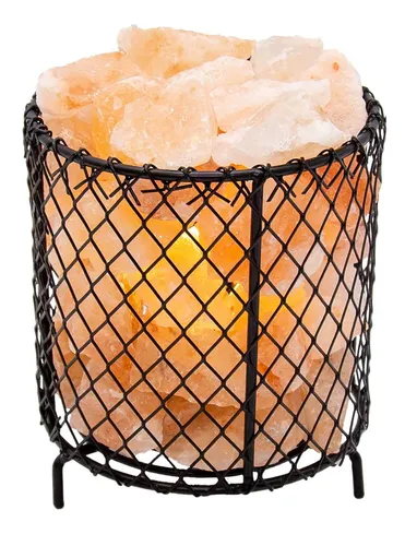 Tischleuchte Salzkristalle Naturfarben - Elegante Wohnzimmerleuchte - Tischleuchten aus Salzkristall in naturfarben, ideal für eine gemütliche Atmosphäre im Wohnzimmer. Inklusive Wippschalter und eleganter schwarzer Matt-Oberfläche.