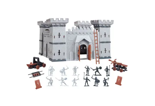 TikTakToo Spielzeug-Ritterset: Ritterburg Königreich mit Spielfiguren - Verkleidungszubehör für Kinder, die detailreiche Ritterburg fördert kreatives Spielen und Abenteuer im Kinderzimmer oder im Freien.