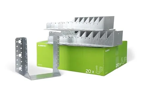 Alberts Balkenschuh Typ A, sendzimir verzinkt - Hochwertiger Holzverbinder aus sendzimir verzinktem Stahl, witterungsbeständig und in verschiedenen Größen erhältlich. Ideal für stabile Konstruktionen im Außenbereich.